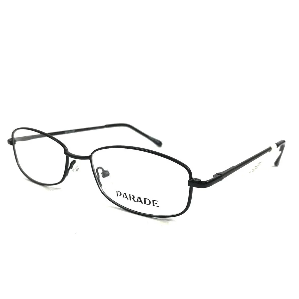 Parade Eyeglasses Frames 1554 BLACK Rectangle Wire Rim 55-16-135